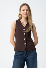 Cargar imagen en el visor de la galería, CHALECO FLEUR CHOCOLATE