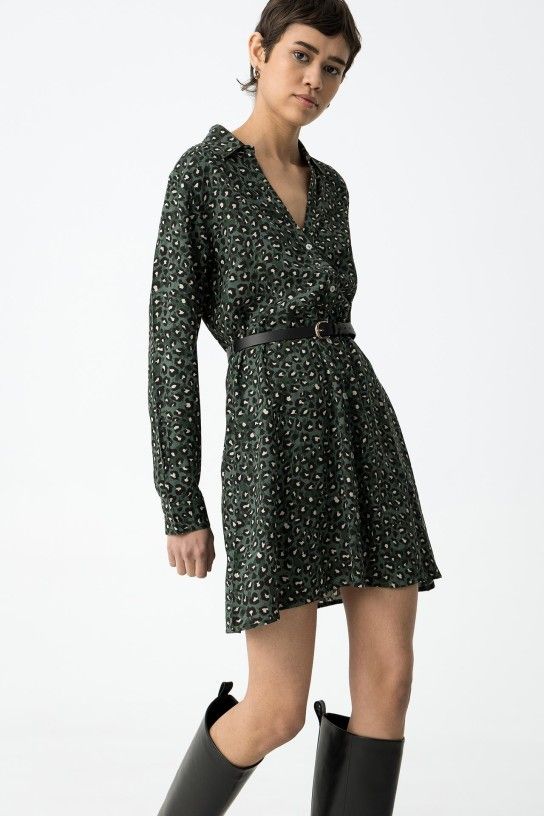 VESTIDO LEOPARD VERDE